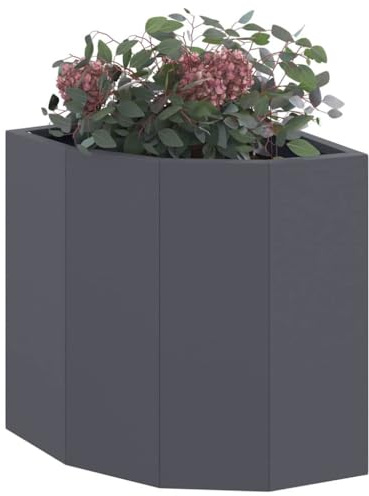 vidaXL Eckpflanzer Anthrazit 30 x 30 x 35 cm Stahl