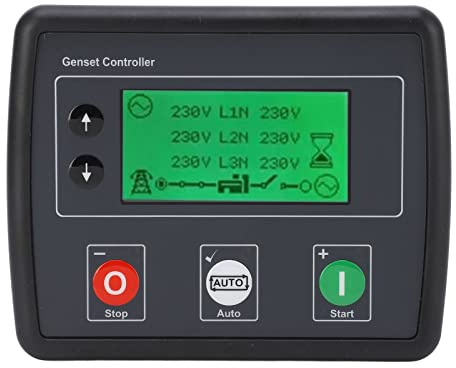 aqxreight Generator-Controller, LCD-Display, 3-Phasen-Automatik-Netzausfallkontrolle, Selbststartendes Modul, 600 VAC, Temperatur, Ölabteilung, Generator-Controller,