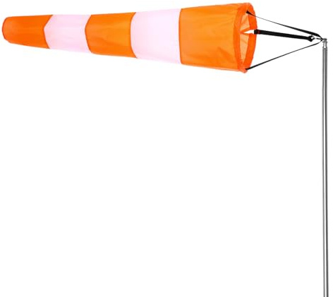 JJUNW Wind Directional Flags, 30Inch Windsocks Outdoor, Wind Direction Indicators Heavy Duty Wind-Socks Wind-Sock with Reflective Belt Wind-Socks for Outside Airport Farm and Park (Orange 2.5 Feet)
