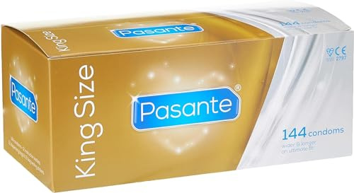 Pasante King Size, extra große Kondome mit 60mm Breite und 200mm Länge - ideal für Männer, die mehr Platz brauchen, 1 x 144 Stück