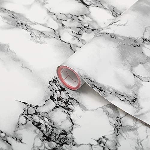 d-c-fix Pellicola Adesiva per mobili Pietra Marmo bianco PVC plastica vinile impermeabile decorativa per cucina, armadio, porta carta rivestimento 90 x 210 cm