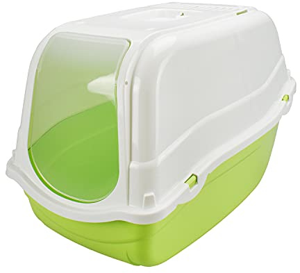 MPS LETTIERA Chiusa Romeo per Gatto Gatti Toilette IGIENICA Coperta Filtro No Odore (Verde)