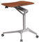 Flash Furniture Laptop-Schreibtisch, mobil, zum Sitzen und Stehen, Computer-Tisch mit verstellbarer Höhe, ergonomischer Bürotisch mit Stifthalter, auf Rollen, Mahagoni