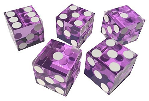 Verschiedene Casino-Würfel, rosa, 19 mm, Präzisionsschliff, atemberaubend, in Folie verpackt, 5 Stück