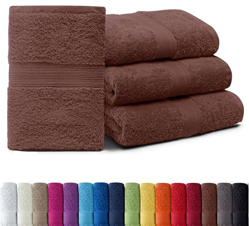 AR Line 4er Pack zum Sparpreis, Frottier Handtuch-Serie - in 7 Größen und 16 Farben 100% Baumwolle 500 g/m², 4er Pack Handtücher (50x100 cm) in Schokobraun