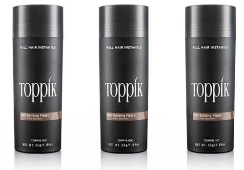 3 x TOPPIK 55 g. Haarverdichter Streuhaar Haarverdichtung Schütthaar Hair Fibers - Sparangebot!, Farbton:Mittelbraun (Medium Brown)