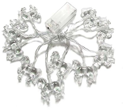 Penfly 1.65M 10LEDs Decorative Horse Shape Light Romatic Fairy Night Mood Light for Home Indoor Kids Bedroom Party Festival Wedding(White)
