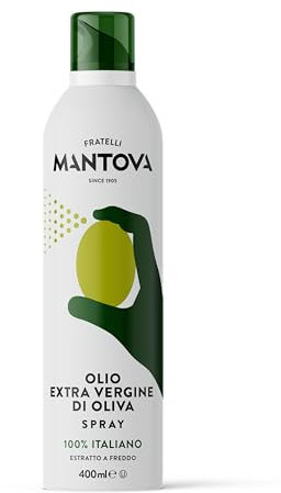 100% Italienisches Natives Olivenöl Extra, Kaltgepresst 400 ml – durch die Praktische Sprühflasche Können Sie bis zu 90% des Öls Einsparen