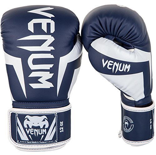 Venum Elite Boxing Gloves Boxhandschuhe, Weiß/Navy Blau, 8 Oz