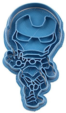 Cuticuter Chibi Iron Man Superheroes Cookie Cutter, Blue, 8 x 7 x 1.5 cm