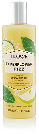 I Love Signature Elderflower Fizz Scented Body Wash, Rich & Creamy Foam Which Contains Natural Fruit Extracts, Cruelty-Free & Vegan-Friendly - 350ml