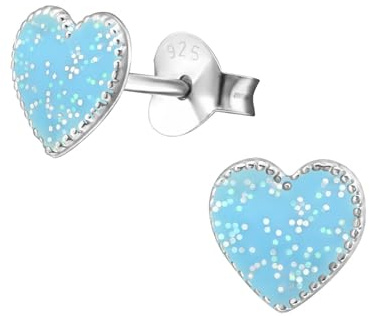 Monkimau Mädchen Ohrringe Herz Ohrstecker aus 925 Sterling Silver Silber