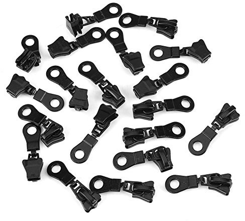 20pcs Zipper Sliders Ersatz Metalllegierung Größe # 5 Reißverschluss Reparatur Kit Instant Fix(Schwarz)