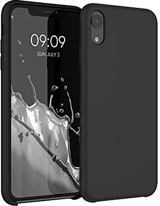 kwmobile Cover per Apple iPhone XR Custodia - Back Case per Smartphone in Silicone TPU - Protezione Gommata - nero