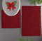 LuxUrux Tapis De Salle De Bain Ensemble De Tapis De Bain En Chenille De Luxe (2 Pièces), Antidérapant En Peluche Douce+ Tapis De Toilette 1 `` Tapis Shaggy En Microfibre |Marron-Rouge|Ensemble Incurvé