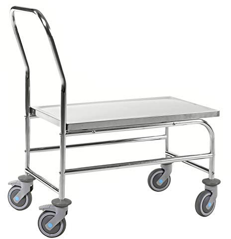 Lagerino Plattformwagen aus Edelstahl C3, 18/8, 1 Ebenen, 880x500x965 mm, 100 kg Tragfähigkeit, Rostfrei