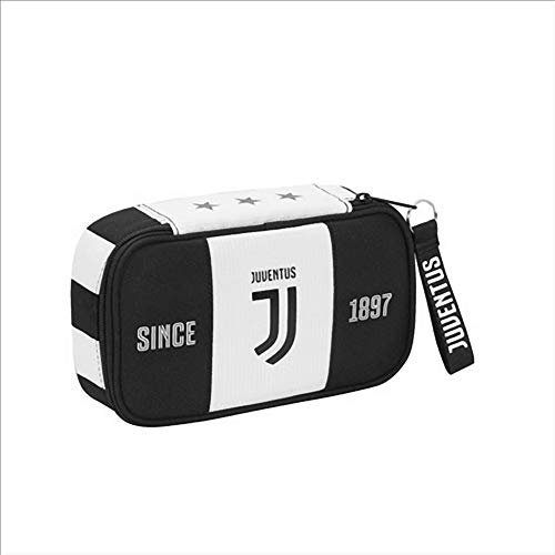 F.C. Juventus Trousse d'école Seven Quick Case Juventus, avec papeterie, 1 fermeture éclair 22 x 12 x 6 cm, produit officiel