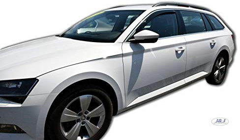 J&J AUTOMOTIVE | Windabweiser Passend Für Superb 3 2015-2023, Heko Regenabweiser, Getönt, Set 2-Teilig, Vorne, Aerodynamisch