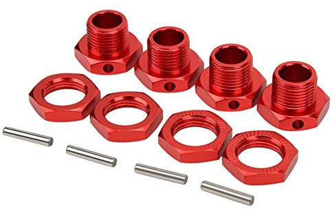 4 Stücke RC Hex Koppler Kit, 17 MM Rad Hex Koppler Aluminiumlegierung Spielzeugauto Hex Fahrer für 1/8 RC Fahrzeug(rot)
