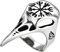 Flongo Herren-Ring Siegelring Männer Ring Daumenring aus Edelstahl Bandring Silber Wikinger Kompaß Adler Motorradfahrer Biker Herren-Accessoires Größe 59