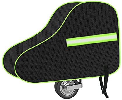 URAQT Deichselabdeckung, Deichselhaube mit Grün Reflexstreifen und Klickverschluss, Wetterschutz Plane, Universale Deichselschutzhülle für Wohnwagen, Wohnmobil und Anhängertypen