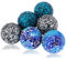 Kunjocy 6 Pieces Decorative Glass Balls 2.4 Small Mosaic Sphere Decorative Orbs Centerpiece Balls for Bowls, Vases, Dining Table Decor, Diameter 2.4 Inches (A, 6)
