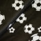 11,90 /m Stoff Fußball | Baumwollstoff zum Nähen | Meterware Fußballmuster (schwarz)