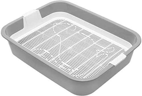 Bandeja de arena para gatitos, conejos, bandeja de inodoro para animales pequeños con colador de limpieza, gatitos, cachorros, cobayas, hurones, ratas, conejos, chinchilla, fácil de limpiar