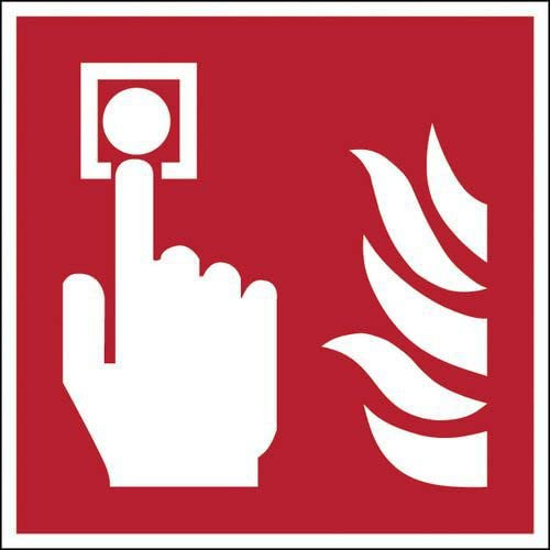 NEW CARTELLO SEGNALETICO QUADRATO - Pulsante d'allarme antincendio - Adesivo Extra Resistente, Pannello in Forex, Pannello In Alluminio (PANNELLO IN FOREX 10 CM)