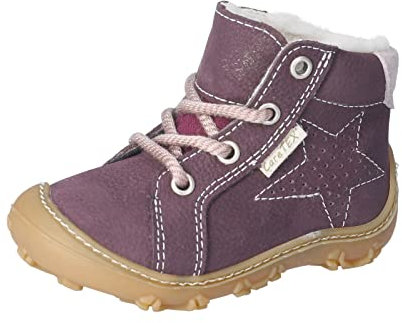 RICOSTA Baby Mädchen Lauflernschuhe Denny,Kinder Boots,WMS:Weit,CareTEX,terracare,Barfuß-Schuh,schnürschuhe,schnürer,Lammwolle,Plum (390),20 EU