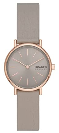 Signatur Uhr mit Zwei Zeigern, 30 mm, mit Stahlgeflecht oder Lederband