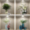 4er Set Wandtattoo 3D Effekt Vase - 3D Wandaufkleber Selbstklebend mit Blumen Grüne Pflanzen Baum Bonsai - Wandsticker Wandbild für Schlafzimmer Wohnzimmer Kinderzimmer Küche Büro 40x40cm