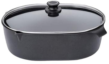 Set Original Gundel GUSS BRÄTER mit Glasdeckel Gigante klein INDUKTION, 32 x 22 x 12,5 cm, Gussbräter