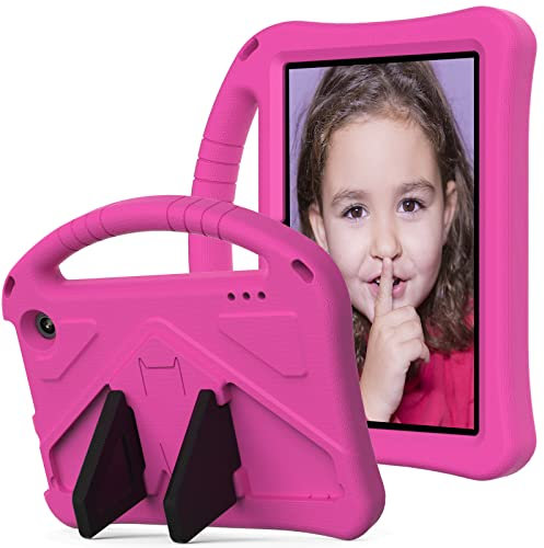 Funda para tablet Amazon Fire HD 7 pulgadas 2022, amigable con los niños mango duradero con soporte ligero a prueba de golpes cubierta protectora rosa rojo
