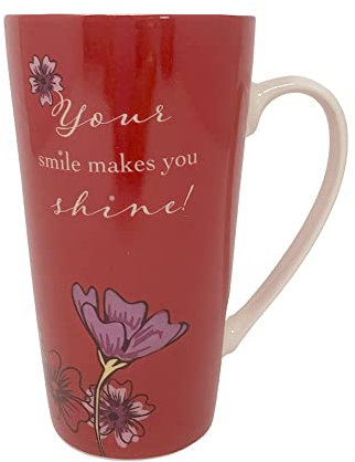 Neavita Winter Flowers - Comfort Mug Tazza Maxi in Ceramica Rossa Malva
