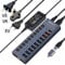 Holen Sie Sich den WLXKJY 72W (24V/3A) aktiven USB Hub – Mit 10 Anschlüssen und einem eleganten Aluminiumgehäuse – Übertragen Sie Daten mit 7 Highspeed-Ports und Laden Sie Geräte mit 3 Ladeports