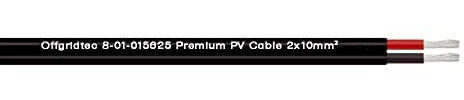 Offgridtec 2 x 10 mm² PV1-F cable solar de dos hilos, negro, 20 m