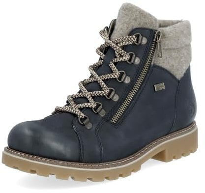 Remonte Damen Chelsea Boots D7478, Frauen Stiefeletten,lose Einlage,wasserabweisend,remonteTEX,warm,gefüttert,Stiefel,Bootee,blau Kombi (14),42 EU