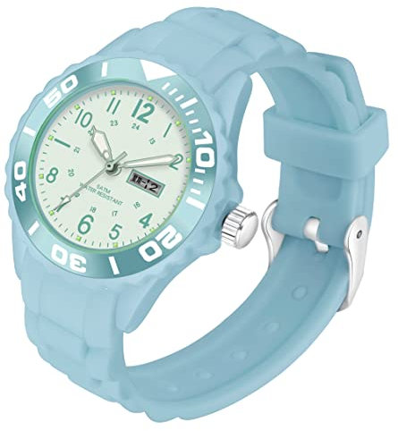Uhr Damen Armbanduhr Mädchen Damenuhren Armbanduhr Jungen 5ATM Wasserdicht Damenarmbanduhr Damenuhr mit Silikonarmband Analog Quarz Woche Süße Farbe Buntfarbig Kinderuhr Junge Kinder Uhren für Jungs