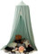 LINONI Dosel para bebé, dosel para cama de gasa, redondo, mosquitera, para cama de bebé, tienda de campaña, habitación infantil, altura 240 cm, longitud del dobladillo 260 cm, verde
