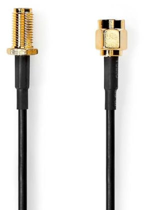 NEDIS Cavo antenna | spina SMA | femmina SMA | placcato oro | 50 Ohm | schermato singolo, 5.00 m | rotondo | PVC | nero | scatola