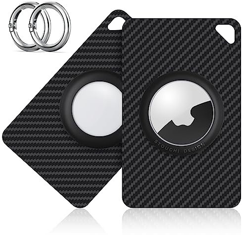 Stouchi Lot de 2 Porte-Cartes AirTag Super Fins en Fibre de Carbone de 0,1 cm, 5,1 g, légers et durables, ne Tombent jamais pour Portefeuille, Sac à Main, Sac à Main