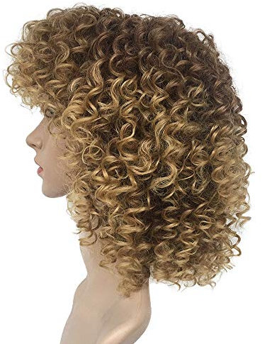 Parrucca accessori per festival capelli sintetici delle donne biondi capelli corti per parrucche parrucche nere sintetiche ricci parrucca per capelli ricci Wig Festival accessori per feste gadget