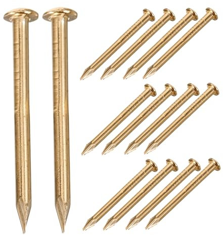Abaodam 100 Pièces Clous De Cuivre Clous En Ardoise De Cuivre Longues Pointes D'ongles Toiture En Cuivre Clou De Brad En Laiton Pointes Dongles Longues Manucure Aiguille Du Cuir Chevelu