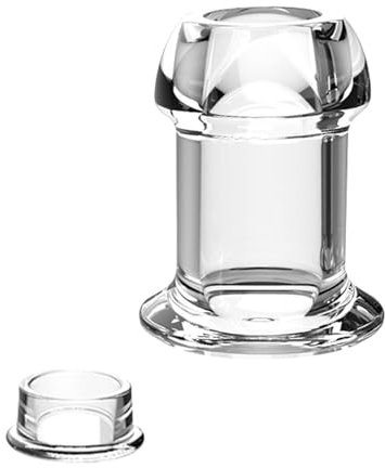 AMAZBEE Hohl Anal Expander mit Stecker,Transparent Anal Expansion Spekulum,Vagina Dilatator butt plug Breite Basis Einlauf anal tunnel plug Sexspielzeug für Frauen Manner Paare (M)