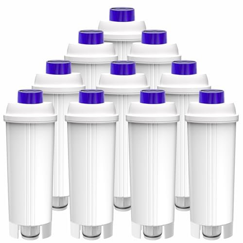 Lot de 10 filtres à eau pour machine à café DeLonghi, filtre à eau Delonghi Magnifica s DLSC002 pour machine à café De'Longhi ECAM, ETAM, EC, BC