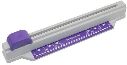 Aymzbd 30 Loch Taschen A4 Papierstanzer, Vielseitiger Kompakter Desktop Lochbeutel Hand Lochstanzer für Büro Studio Bastelpapier, lila