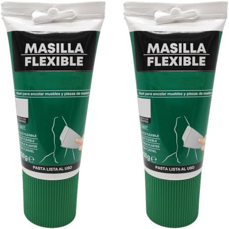 Acan Tradineur - Pack de 2 tubos de masilla flexible, encolar muebles y piezas de madera, soportes absorbentes, uso exterior, albañilería, bricolaje - 150 g