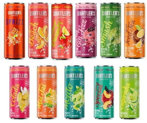 Cocktail Tasting Set - alle verfügbaren Shatlers alkoholischen Cocktails im Probierset 11 Dosen Ready to Drink