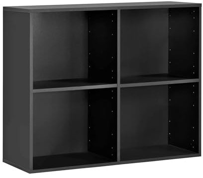mokebo Aktenregal oder Raumteiler Regal in Schwarz 'Der Verstauer', Holzregal, Bücherregal oder Würfelregal fürs Büro, auch als Kinderregal oder Ordnerregal im Kinderzimmer in 88x75x35 (B/H/T in cm)